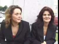 Pissing fetish video featuring a pair of older whores that leave their panties on to pee in public
